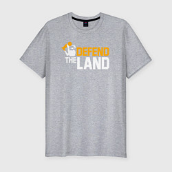Мужская slim-футболка Defend the land
