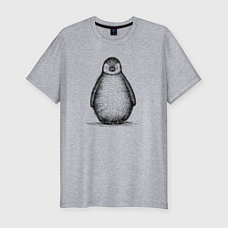 Мужская slim-футболка Пингвиненок спереди