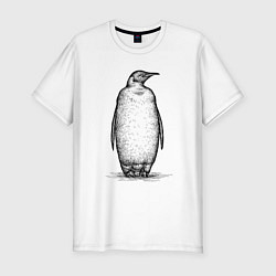 Мужская slim-футболка Пингвин стоит