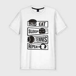 Мужская slim-футболка Есть спать теннис