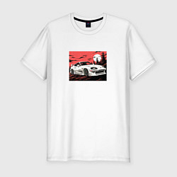 Мужская slim-футболка Тойота Супра на закате