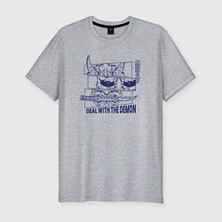 Мужская slim-футболка Они демон маска