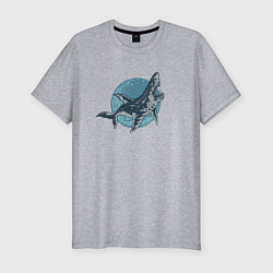 Мужская slim-футболка Большая акула