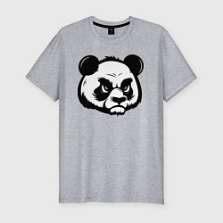 Мужская slim-футболка Недовольная морда панды