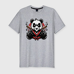 Мужская slim-футболка Панда в кимоно