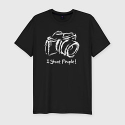 Футболка slim-fit Я щёлкаю людей, цвет: черный