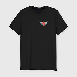 Мужская slim-футболка Сердечко с крылашками