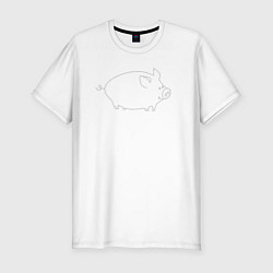 Футболка slim-fit Пига, цвет: белый