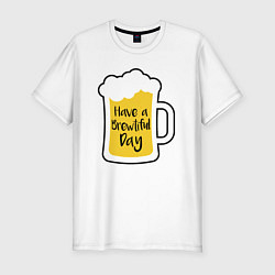 Футболка slim-fit Brewtiful day, цвет: белый