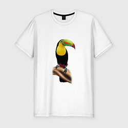 Мужская slim-футболка Птица тукан