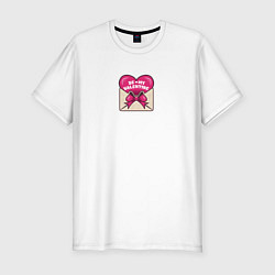 Футболка slim-fit Сердце влюблённых, цвет: белый