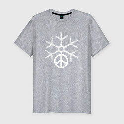 Мужская slim-футболка Peace snow