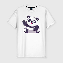 Футболка slim-fit Привет от панды, цвет: белый