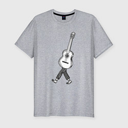 Мужская slim-футболка Человек гитара
