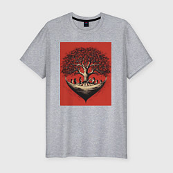 Мужская slim-футболка Love tree