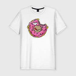 Мужская slim-футболка Homer donut