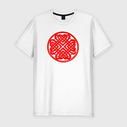 Мужская slim-футболка Древний романтический символ - узел сердец