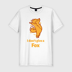 Футболка slim-fit I dont give a fox, цвет: белый
