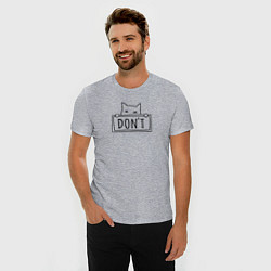 Футболка slim-fit Котик dont black, цвет: меланж — фото 2