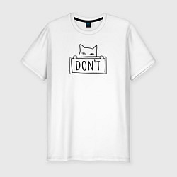 Мужская slim-футболка Котик dont black