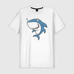 Футболка slim-fit Cute shark, цвет: белый