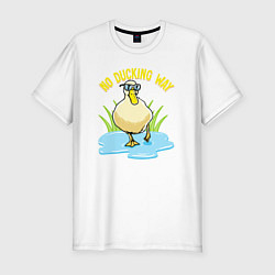 Футболка slim-fit No ducking way, цвет: белый