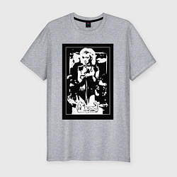 Мужская slim-футболка Группа Мираж винтажный плакат