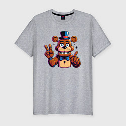 Мужская slim-футболка Медведь Фредди
