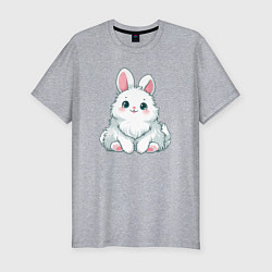 Мужская slim-футболка Пушистый аниме кролик