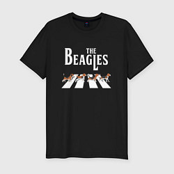 Мужская slim-футболка Бигли The Beatles пародия