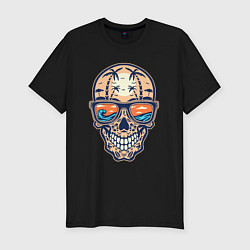 Футболка slim-fit Summer skull, цвет: черный