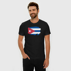 Футболка slim-fit Флаг Кубы, цвет: черный — фото 2