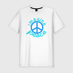Мужская slim-футболка Imagine peace