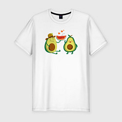 Мужская slim-футболка Парочка авокадо