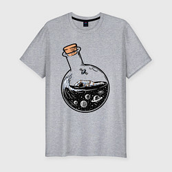 Мужская slim-футболка Космос в колбе