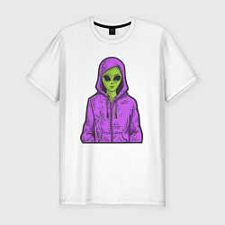 Мужская slim-футболка Инопланетянин в худи