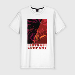 Футболка slim-fit Lethal Company: Bracken is Already Behind, цвет: белый