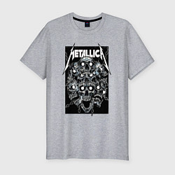 Мужская slim-футболка Metallica - skulls
