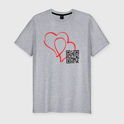 Мужская slim-футболка Код любви