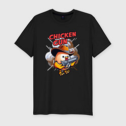 Мужская slim-футболка Chicken Gun - chicken