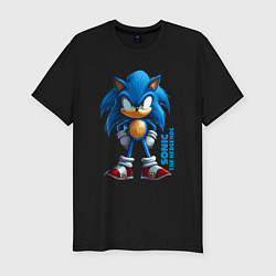 Мужская slim-футболка Sonic - poster style