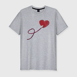 Мужская slim-футболка Сердца - ethernet love connected, правая парная