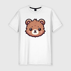 Мужская slim-футболка Мордочка медведя