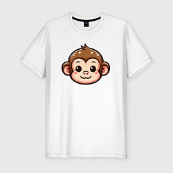 Мужская slim-футболка Мордочка обезьяны