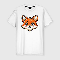 Мужская slim-футболка Мордочка лисы