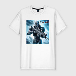 Мужская slim-футболка Mass Effect - N7 ai art
