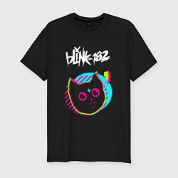 Мужская slim-футболка Blink 182 rock star cat