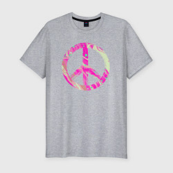 Мужская slim-футболка Pink peace