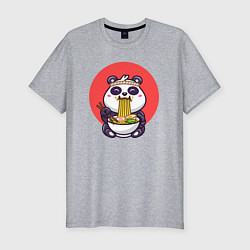 Мужская slim-футболка Панда и рамен
