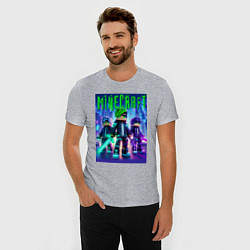 Футболка slim-fit Cyberpunk and Minecraft - collaboration, цвет: меланж — фото 2